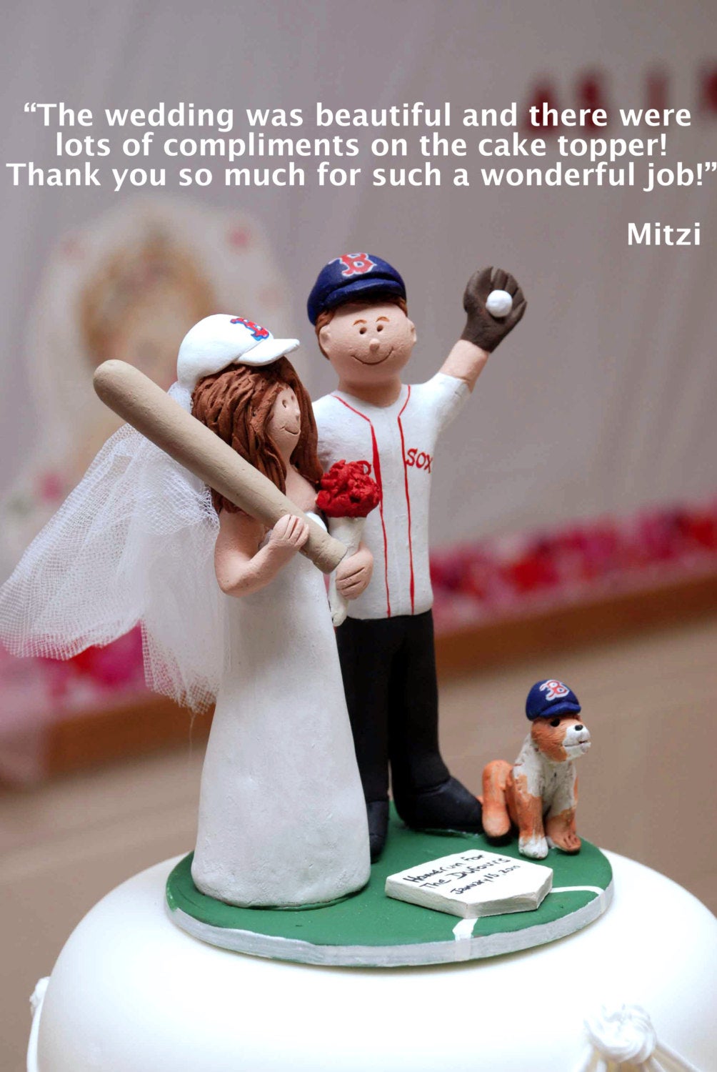 Yankees Bride and Groom Baseball Wedding Cake Topper, Yankees Baseball Wedding Anniversary Cake Topper, Yankees Wedding Anniversary Gift. - iWeddingCakeToppers