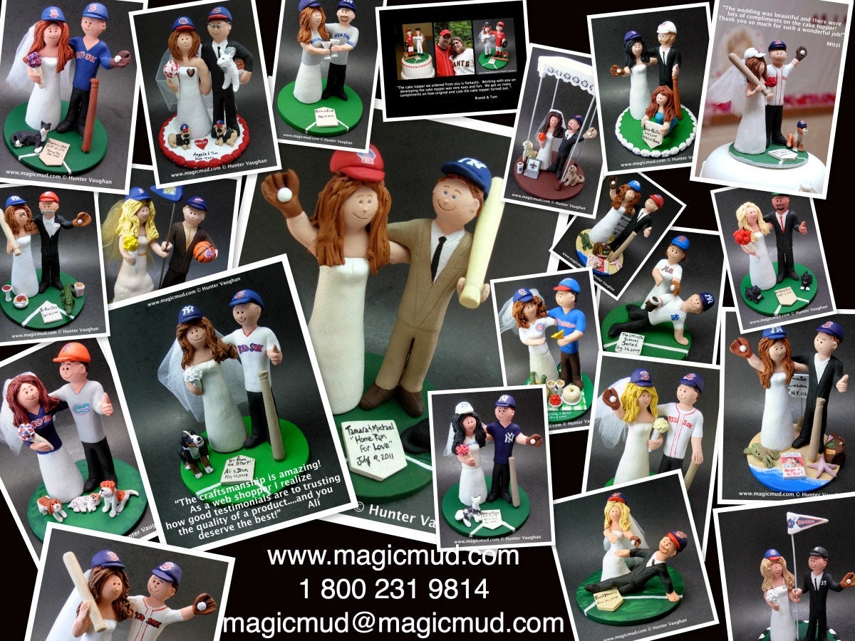 Baseball Bride at Homeplate Wedding Cake Topper, Cleveland Indians Wedding Anniversary Gift, Cleveland Indians Baseball Anniversary Gift - iWeddingCakeToppers