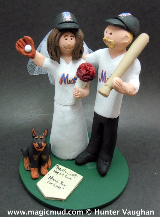 New York Mets Baseball Wedding Cake Topper, Mets Wedding Anniversary Gift, Boston Red Sox Wedding Cake Topper, Baseball Anniversary Gift - iWeddingCakeToppers