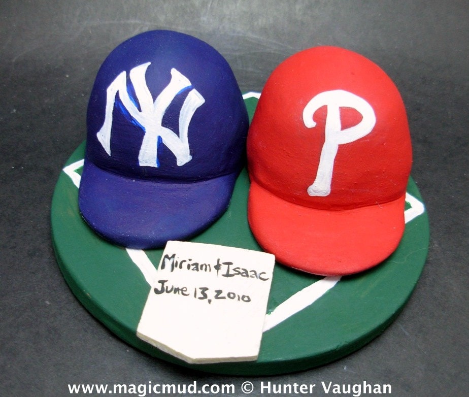 Yankees vs Phillies Baseball Wedding Cake Topper, Red Sox Wedding Anniversary Gift, Boston Red Sox Wedding CakeTopper, Baseball Anniversary