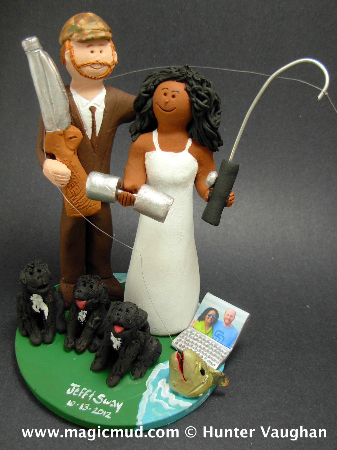 Caucasian Groom Marries African American Bride Wedding Cake Topper, African American Bride Wedding Anniversary Gift,Wedding Anniversary Gift - iWeddingCakeToppers