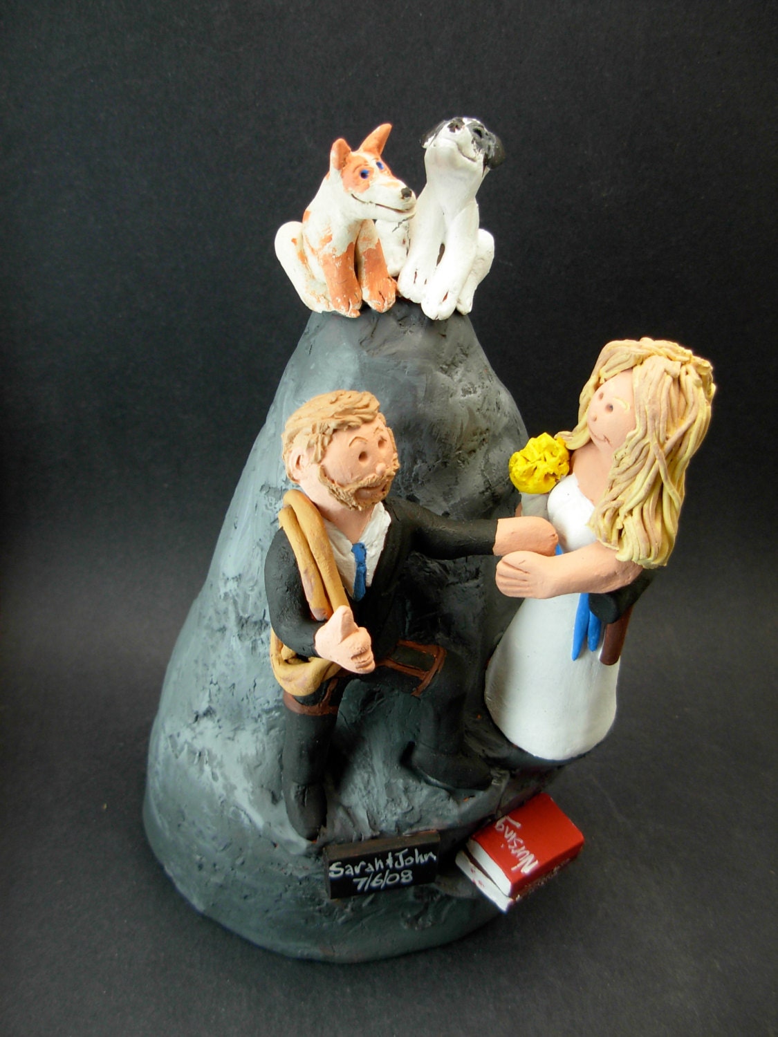 Mountain Climbers Wedding Cake Topper, Wedding Anniversary Gift for Mountain Climbers, Wedding Anniversary Gift for Mountaineers.