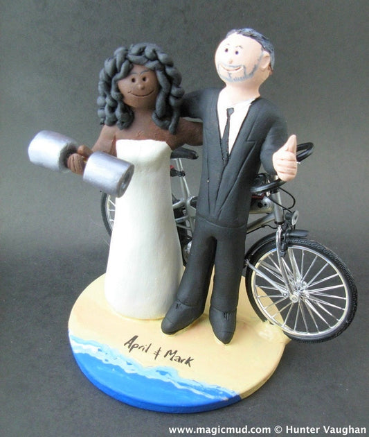 Caucasian Groom Marries African American Bride Wedding Cake Topper, African American Bride Wedding Anniversary Gift,Wedding Anniversary Gift