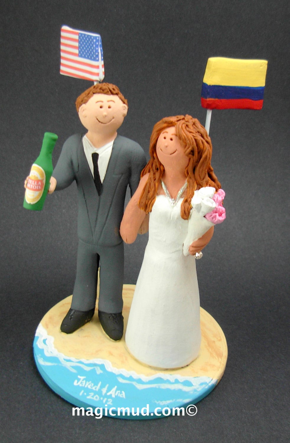 American Flag Groom, "Old Glory" Wedding Cake Topper, USA Flag Wedding Anniversary Gift, Pilot's Wedding Anniversary Gift, Anniversary Gift