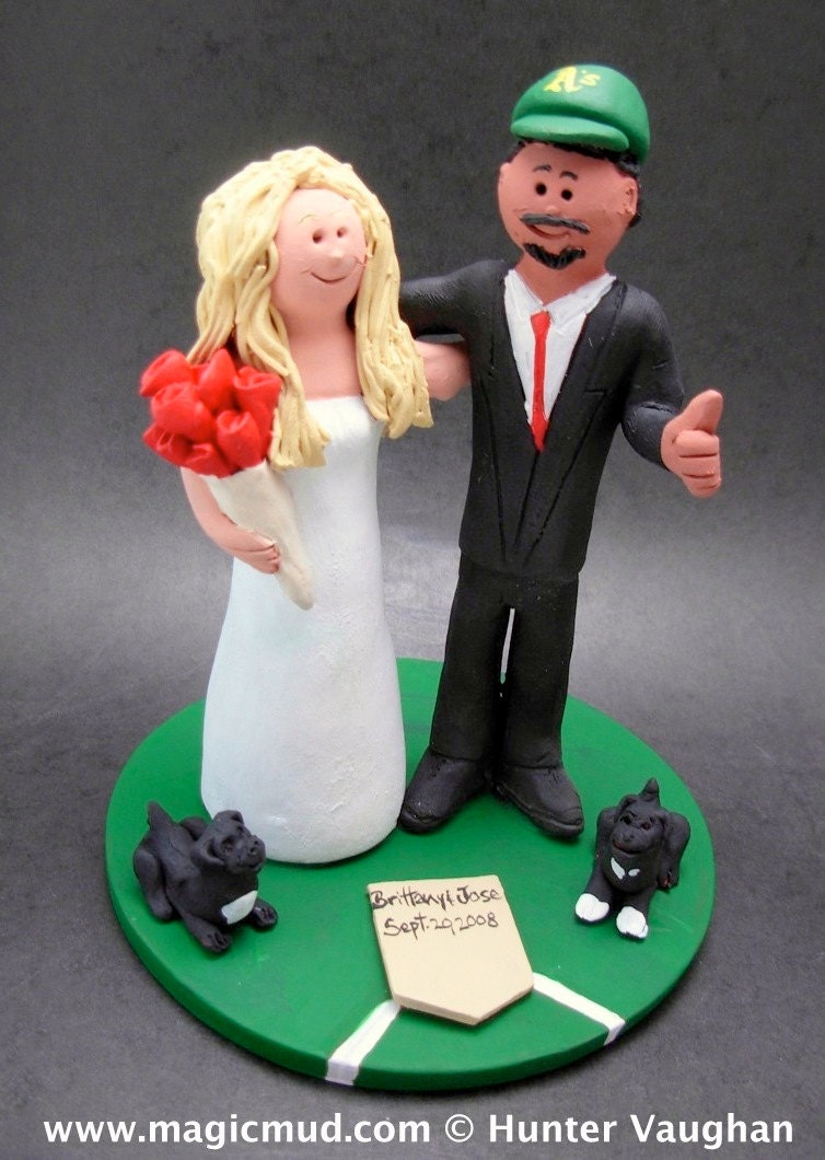Oakland A's Baseball Wedding Cake Topper , Oakland A's Wedding Cake Topper, Oakland A's Wedding Anniversary Gift, MLB Baseball Wedding Gift