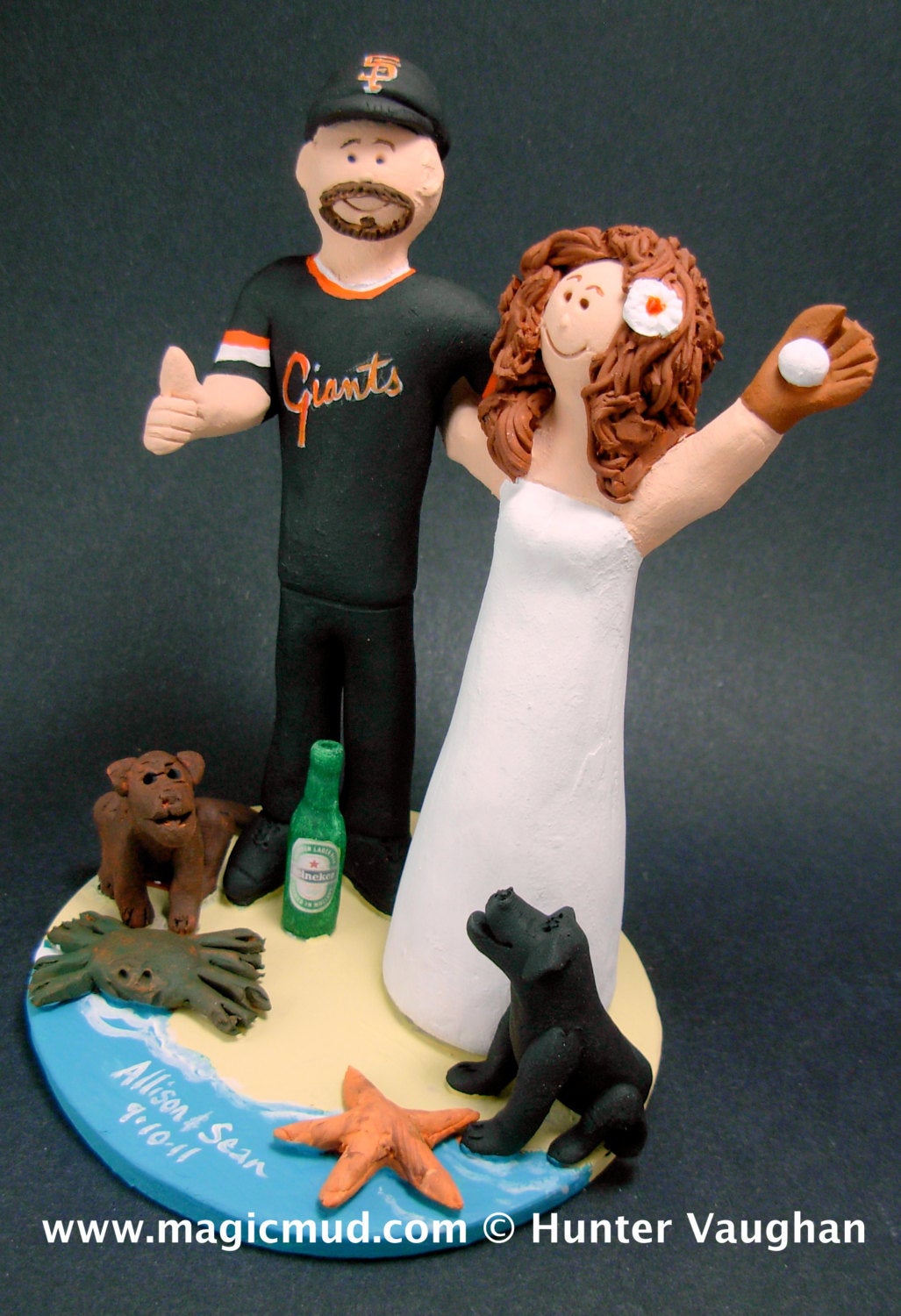 San Fransisco Giants Baseball Fans Wedding Cake Topper,San Francisco Giants Wedding Anniversary Gift, Baseball Wedding Anniversary Gift - iWeddingCakeToppers