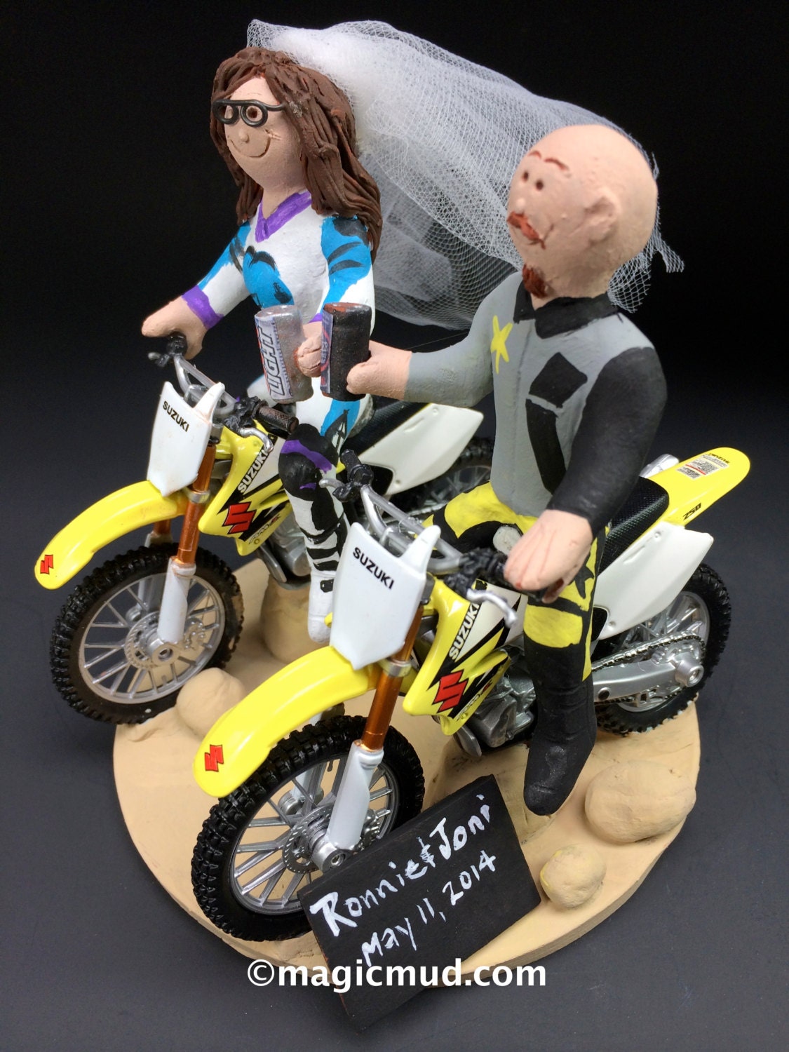 Suzuki Motorcycle Wedding Cake Topper, Motorcycle Wedding Anniversary Gift, Suzuki Motorcycle Wedding Anniversary Gift, Anniversary Gift