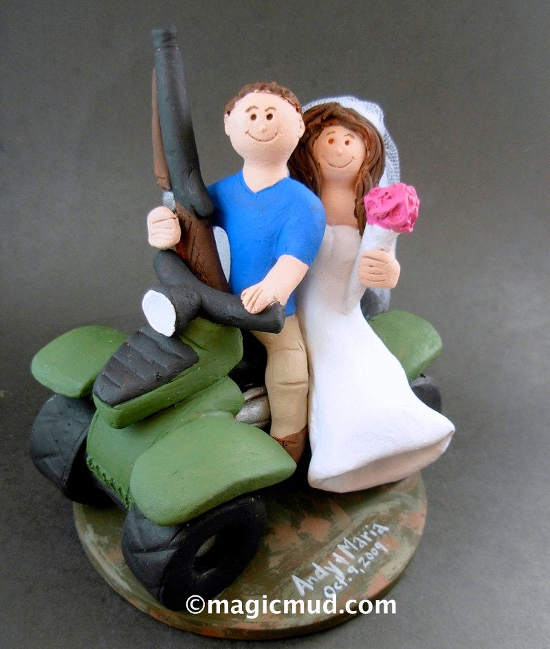 ATV Riders Wedding Cake Topper, ATV Riders Wedding Anniversary Gift, Off Road Riders Wedding Anniversary Gift, - iWeddingCakeToppers