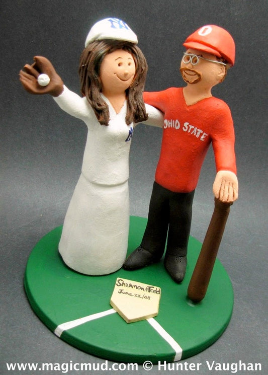 Ohio State Buckeyes Wedding Cake Topper,Yankees Bride Wedding Cake Topper,Chicago White Sox Wedding Anniversary Gift, Baseball Wedding Gift