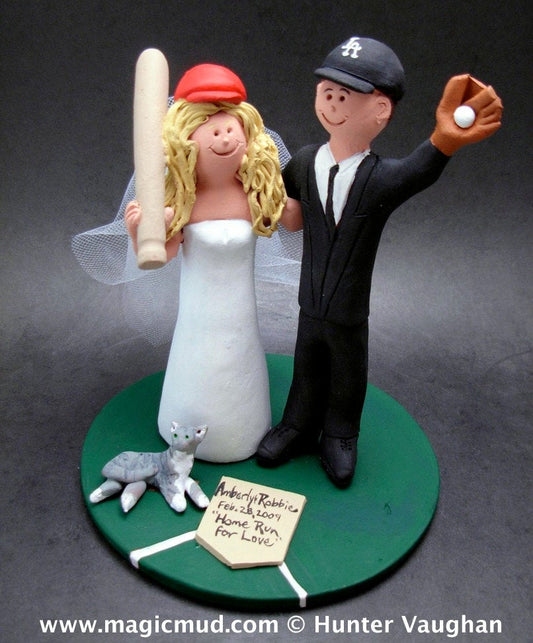 Los Angeles Dodgers Baseball Wedding Cake Topper, Los Angeles Dodgers Baseball Wedding Anniversary Gift, Baseball Wedding Anniversary Gift. - iWeddingCakeToppers