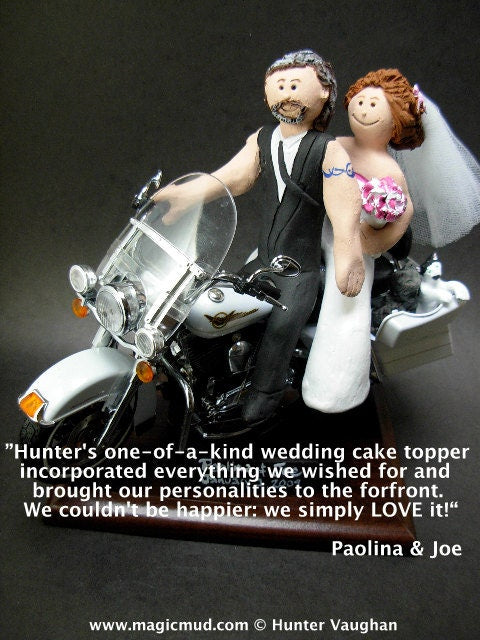 Desert Dirt Bike Motorcycle Wedding Cake Topper, Anniversary Gift for Honda Motorcycle Riders, Honda Dirt Biker's Wedding Anniversary Gift.