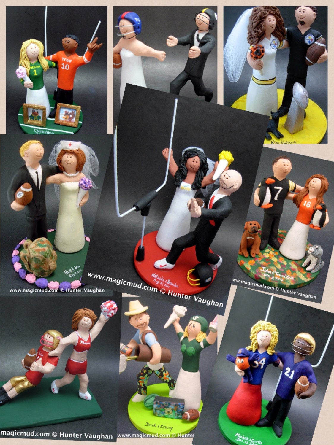 Steelers Bride Wedding Cake Topper, Cleveland Browns Football Wedding Cake Topper, Football Wedding Anniversary Cake Topper, - iWeddingCakeToppers