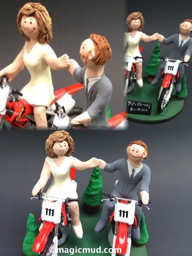 Honda Off Road Motorcycle Wedding Cake Topper, Motorcycle Wedding Anniversary Gift, Motorcycle Wedding Anniversary Gift, Honda Caketopper - iWeddingCakeToppers