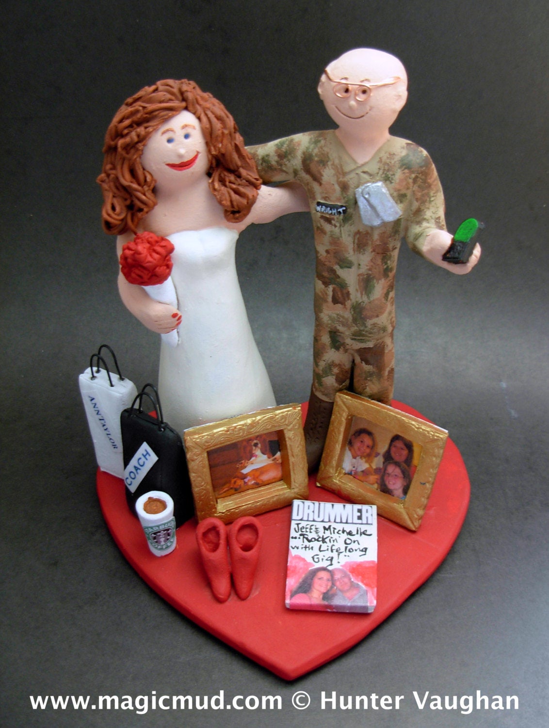 Paratrooper Groom In Uniform Wedding Cake Topper, Paratrooper with Beret Wedding Cake Topper, Paratrooper's Wedding Anniversary Gift - iWeddingCakeToppers