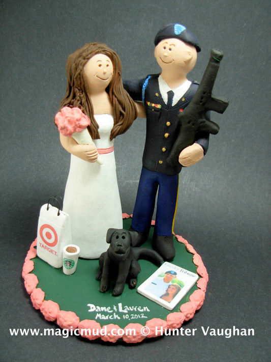 U.S. Air Force Groom In Uniform Wedding Cake Topper, Paratroopers Wedding Anniversary Gift/Cake Topper, Paratrooper Marriage Figurine