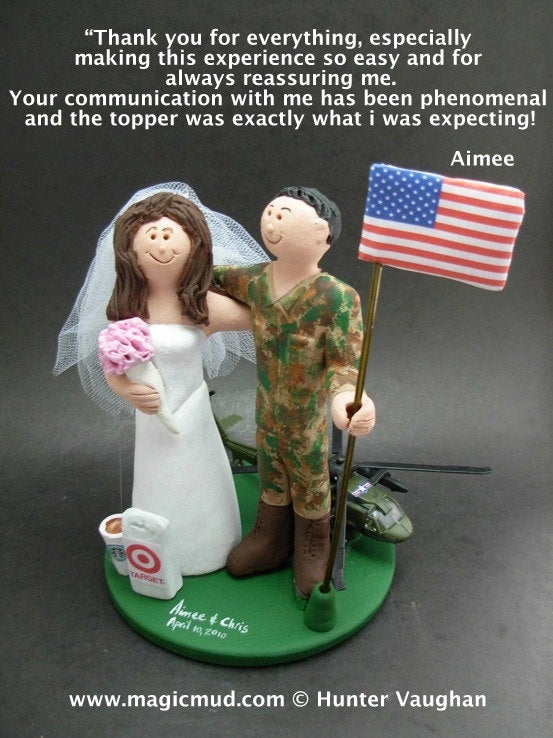 African American Soldier's Wedding CakeTopper, African American Soldier's Wedding Anniversary Gift, Military Wedding Anniversary CakeTopper, - iWeddingCakeToppers