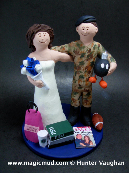 Soldier Wedding Cake Topper, Victoria's Secret Wedding Anniversary Gift/Cake Topper, Air Force/Navy Wedding Anniversary Gift,