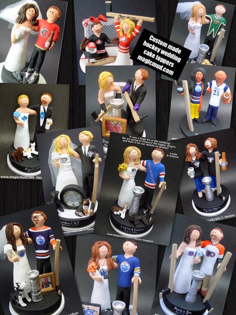 Philly Flyers Hockey Wedding Cake Topper, Hockey Bride and Groom Wedding Cake Topper, Philly Flyers Wedding Anniversary Gift