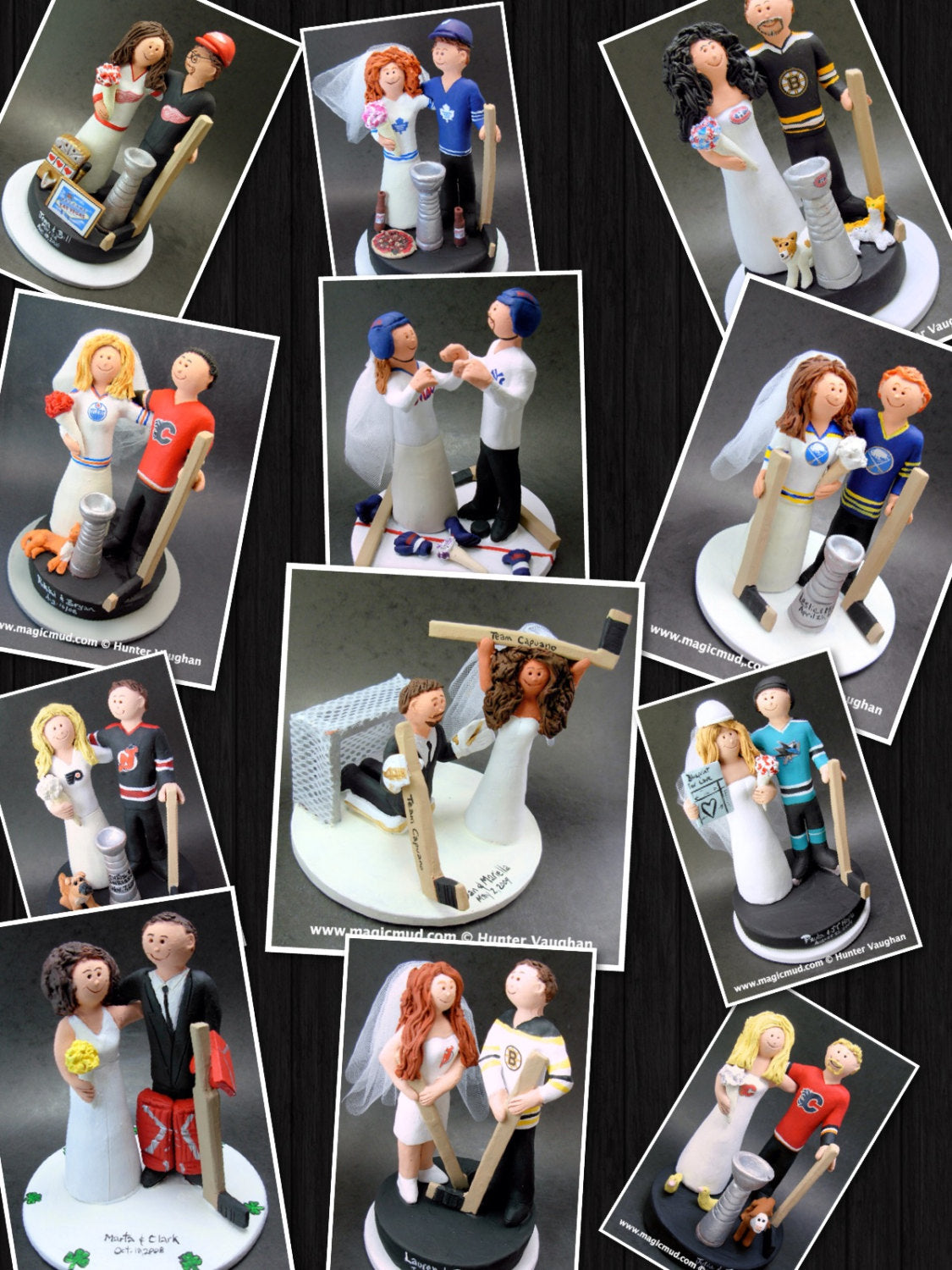 Goalie Bride Hockey Wedding Cake Topper, Edmonton Oilers Wedding Cake Topper, Edmonton Oilers Anniversary Gift, Hockey Marriage Figurine - iWeddingCakeToppers