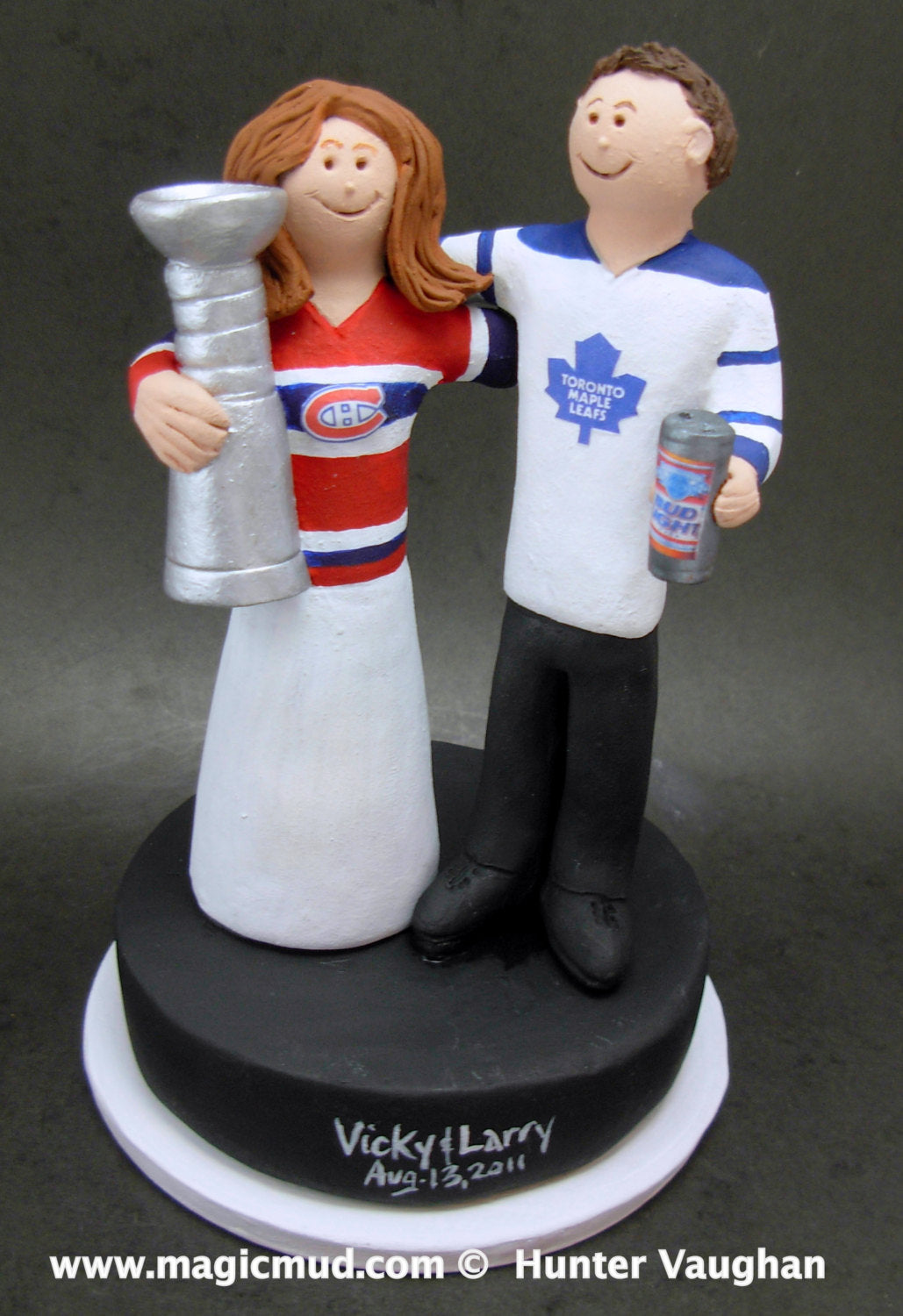 Stanley Cup Hockey Wedding Cake Topper, Montreal Canadians Wedding Anniversary Gift, Toronto Maple Leaf's Wedding CakeTopper, - iWeddingCakeToppers