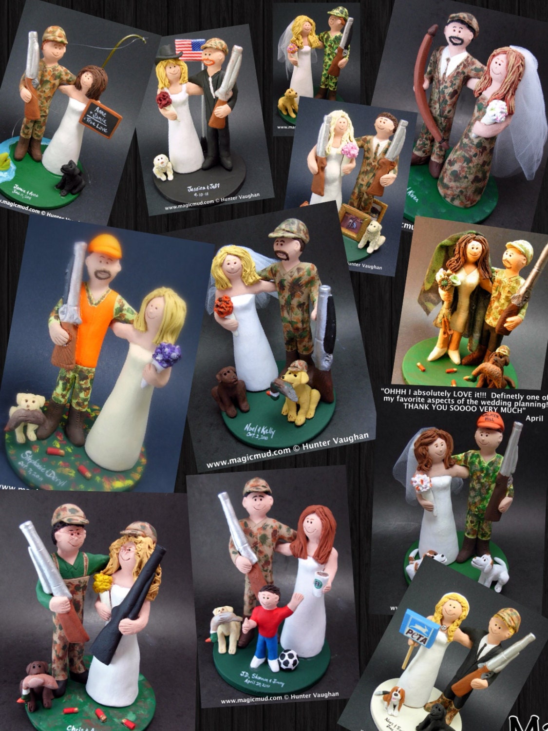 Hunting Wedding Cake Topper, Hunters Wedding Cake Topper, Redneck Wedding Cake Topper, Camouflage Groom Wedding Cake Topper
