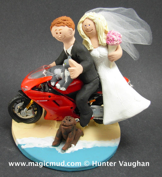 Ducati Sportbike Motorcycle Wedding Cake Topper, Motorcycle Wedding Cake Topper, Ducati Wedding Cake Topper, Bikers Wedding Cake Topper