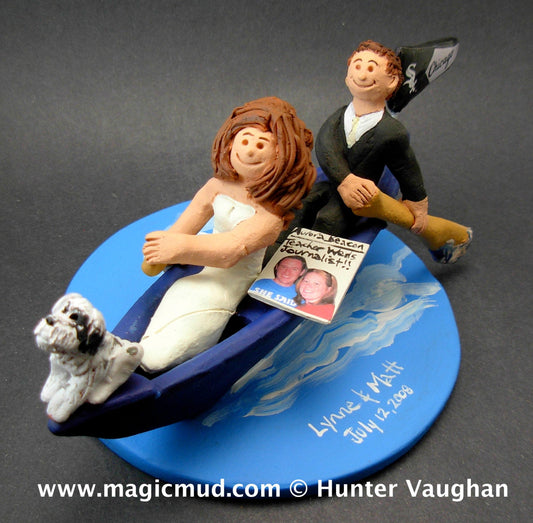 Canoe Wedding Cake Topper, Canoeing Wedding Cake Topper, Canoeists Wedding Cake Topper, Campers Wedding Cake Topper,Kayak Wedding CakeTopper - iWeddingCakeToppers