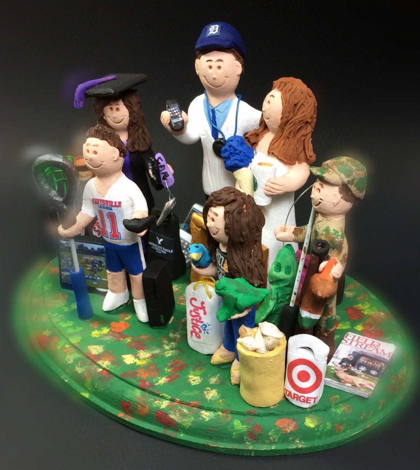 Wedding Cake Topper with Our Children, Wedding CakeTopper with Children, Mixed Family Wedding Cake Topper, Blended Family Wedding CakeTopper