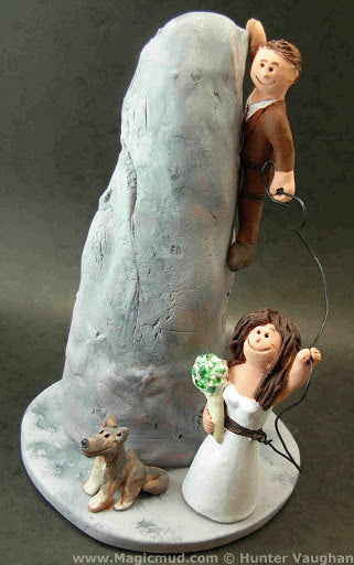 Wedding Cake Topper for Mountain Climbers, Wedding Cake Topper for Mountaineers,  Hikers CakeTopper, Cake Climbers Wedding CakeTopper - iWeddingCakeToppers