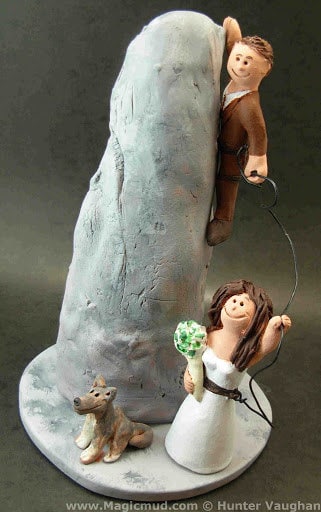 Wedding Cake Topper for Mountain Climbers, Wedding Cake Topper for Mountaineers,  Hikers CakeTopper, Cake Climbers Wedding CakeTopper