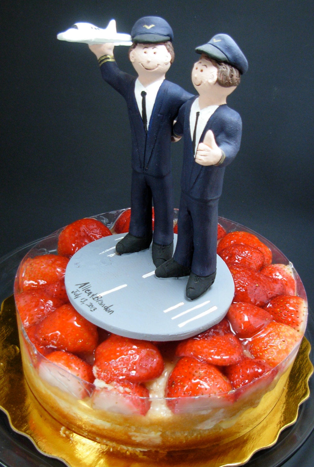 Interracial Same Sex Men's Wedding Cake Topper, Gay Bi-Racial Wedding Cake Topper, Two Grooms Wedding Cake Topper, Gay Wedding Cake Topper - iWeddingCakeToppers