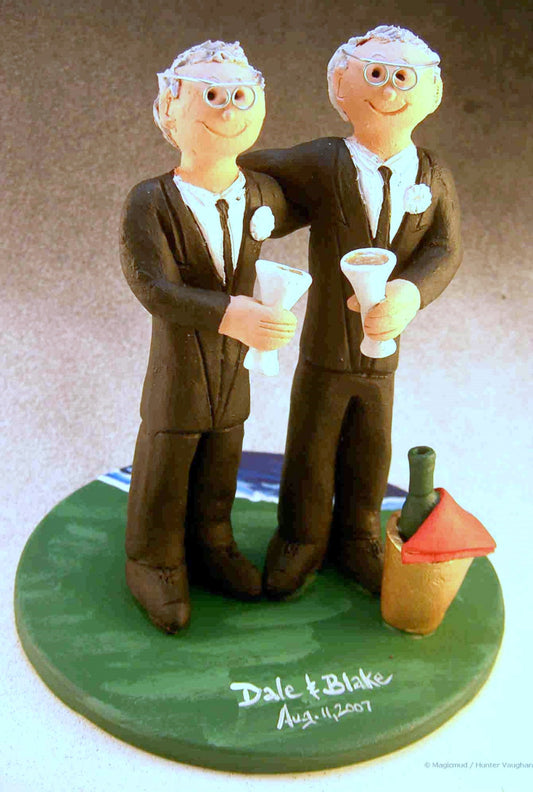 Same Sex Men's Wedding Cake Topper,Gay Wedding Cake Topper, Wedding Cake Topper for Gay Men, Two Grooms Wedding Cake Topper, Gay Figurine - iWeddingCakeToppers