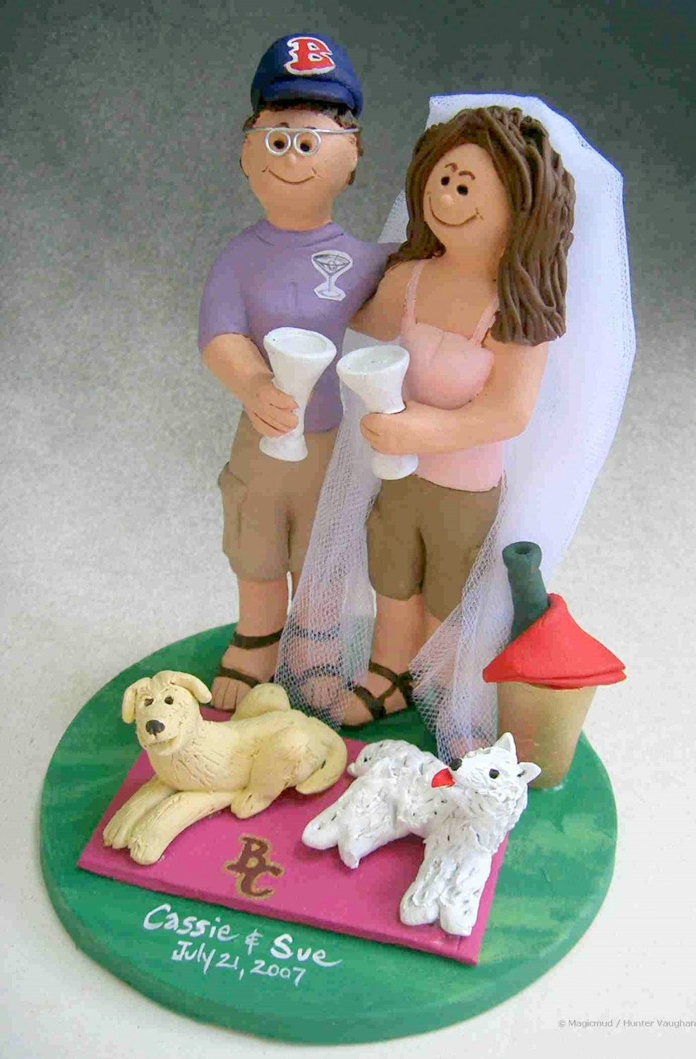 Lesbian Baseball Wedding Cake Topper, Same Sex Wedding Cake Topper, Two Brides Wedding Cake Topper, Gay Women's Wedding Cake Topper - iWeddingCakeToppers