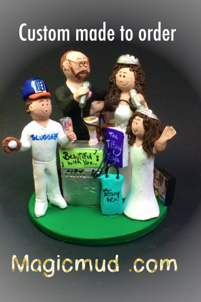 Wedding Cake Topper for a Mixed Family, Two Family Wedding Cake Topper, Step Family Wedding Cake Topper, Blended Family Caketopper