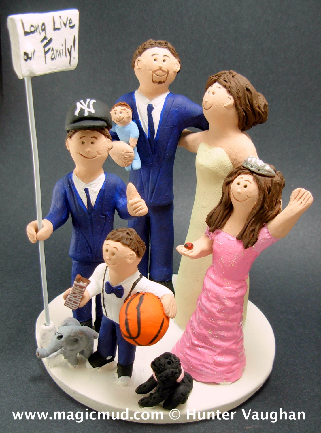 Wedding Cake Topper with Our Children, Wedding CakeTopper with Children, Mixed Family Wedding Cake Topper, Blended Family Wedding CakeTopper