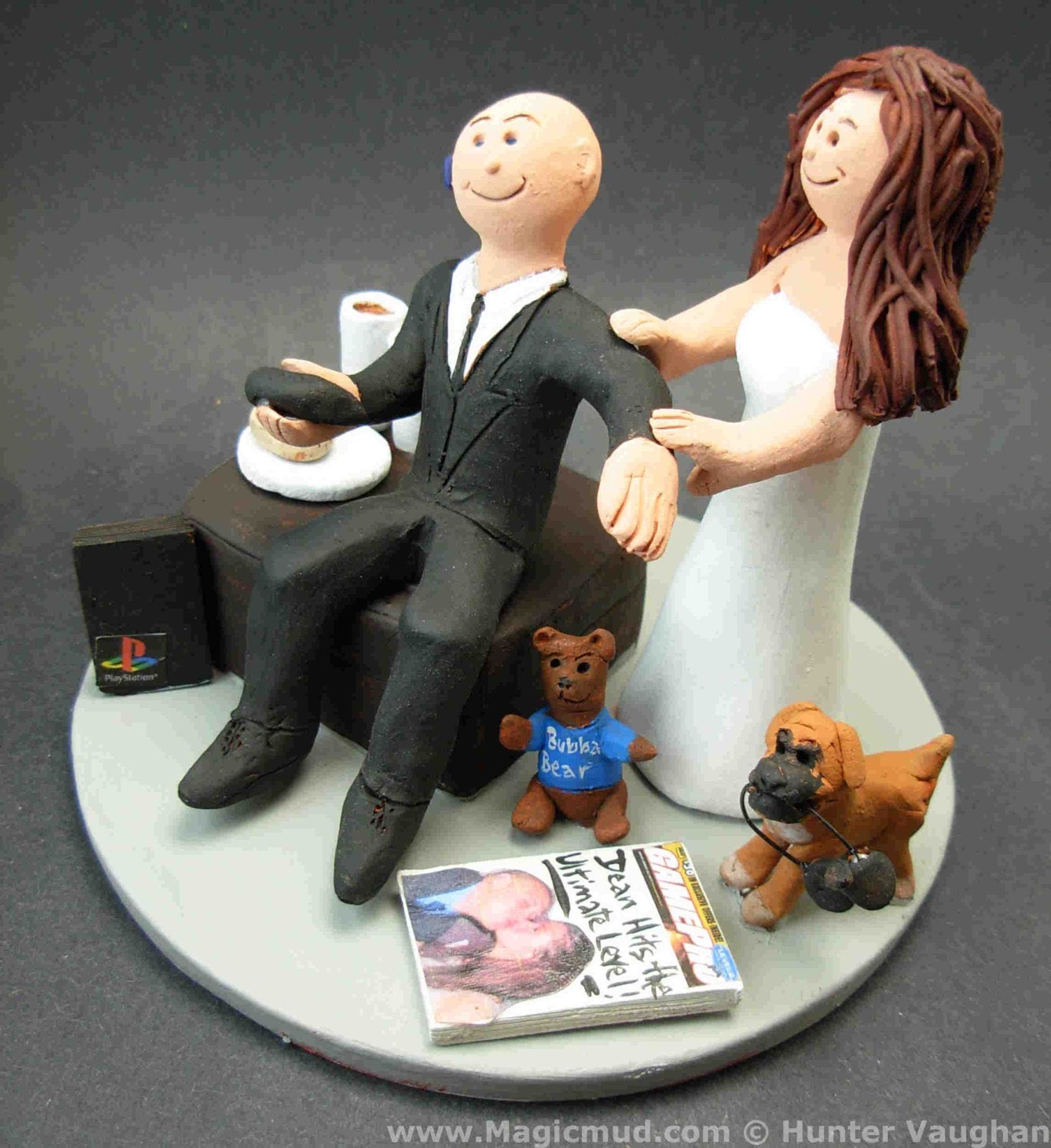 Dungeon and Dragon Board Game Players Wedding Cake Topper - Geeks Wedding Cake Topper, Gamer's Wedding Cake Topper, D&D Wedding Cake Topper - iWeddingCakeToppers