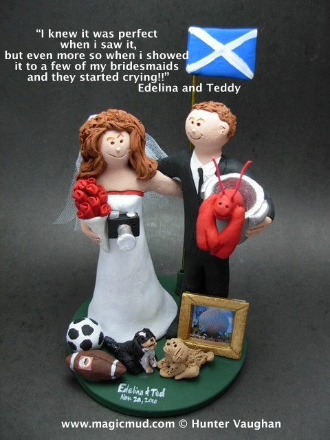 Bride and Groom Fish Off Dock Wedding Cake Topper - Fishing Wedding Ca –  CustomWeddingCakeToppers