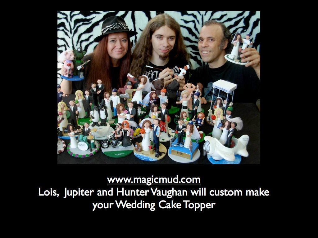 Wedding Cake Topper for a Drummer - Custom Made Percussionist Wedding Cake Topper - Drumming Wedding Cake Topper - Singing Bride Cake Topper - iWeddingCakeToppers