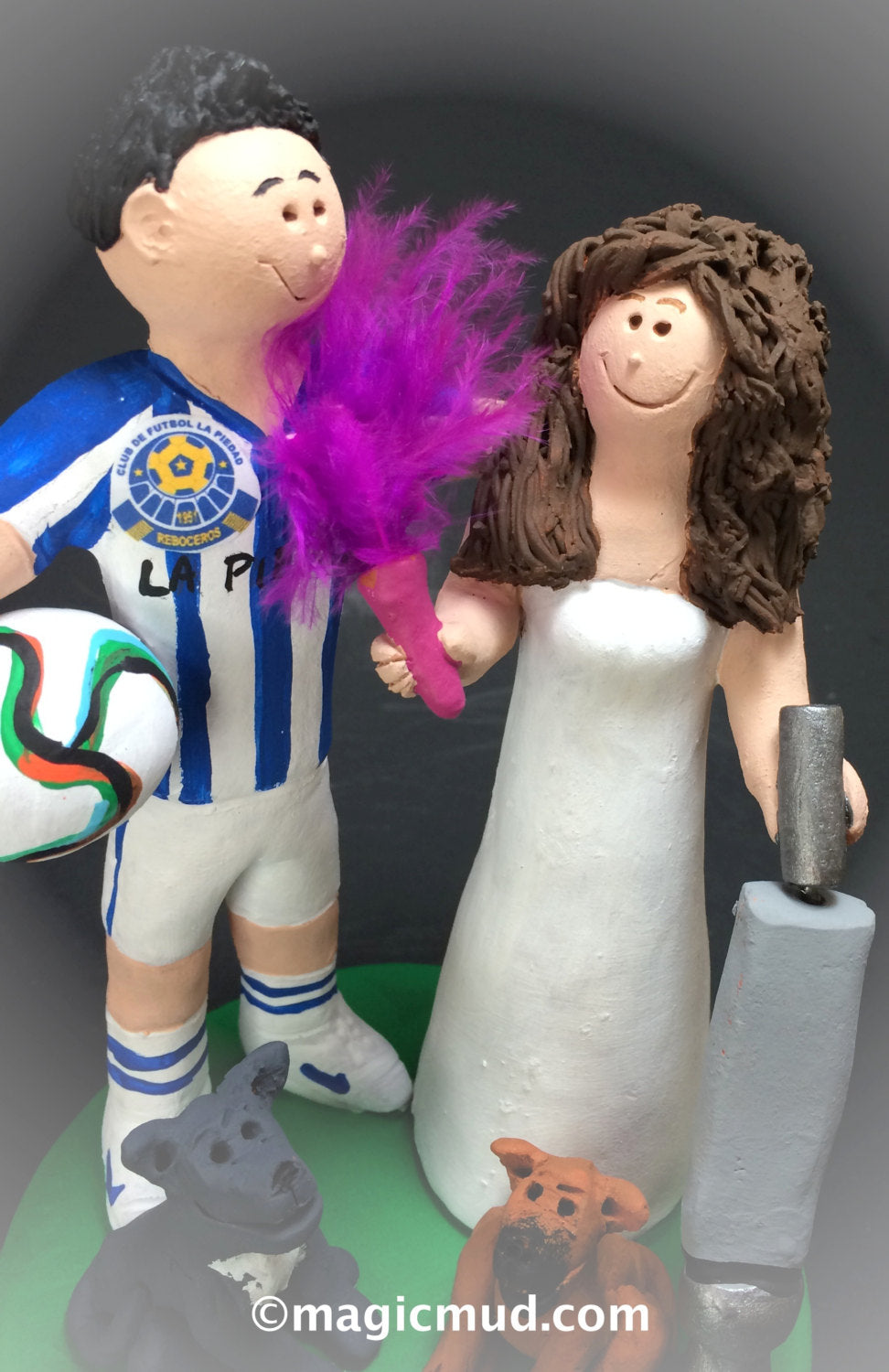 Soccer Groom Wedding Cake Topper,  FIFA Soccer Wedding Cake Topper -  Soccer Bride Wedding Cake Topper - iWeddingCakeToppers