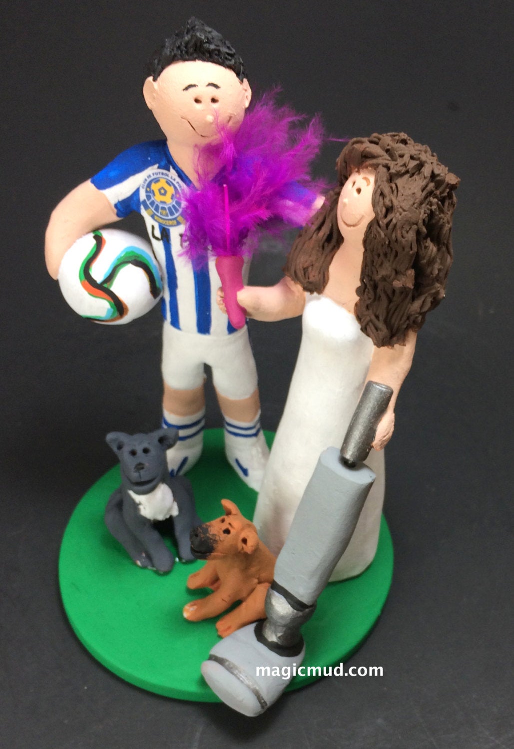 Soccer Groom Wedding Cake Topper,  FIFA Soccer Wedding Cake Topper -  Soccer Bride Wedding Cake Topper - iWeddingCakeToppers