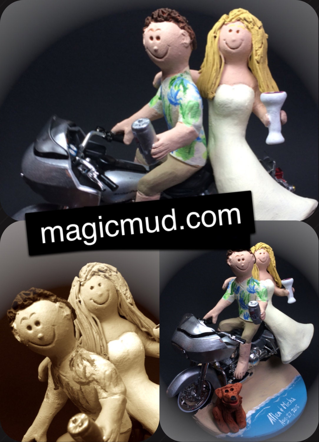 Harley Davidson Groom Wedding Cake Topper - Custom Made Motorcycle Wedding Cake Topper - Wedding Cake Topper for Harley Bikers