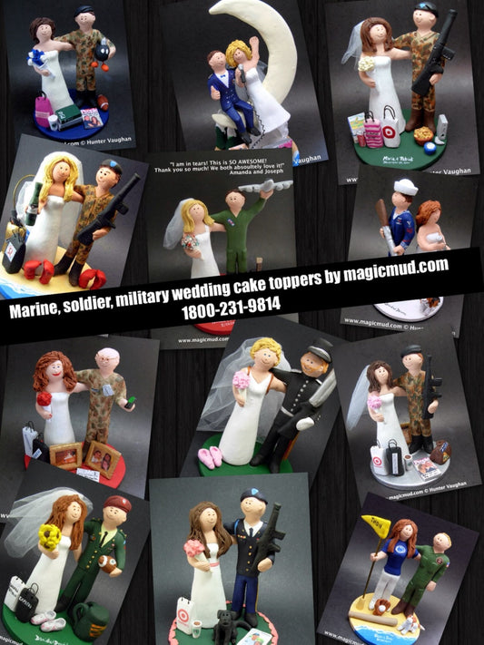 Custom Made Military Groom Wedding Cake Topper - Marines Wedding Cake Topper - Paratroopers Wedding Cake Topper - Army Wedding Cake Topper