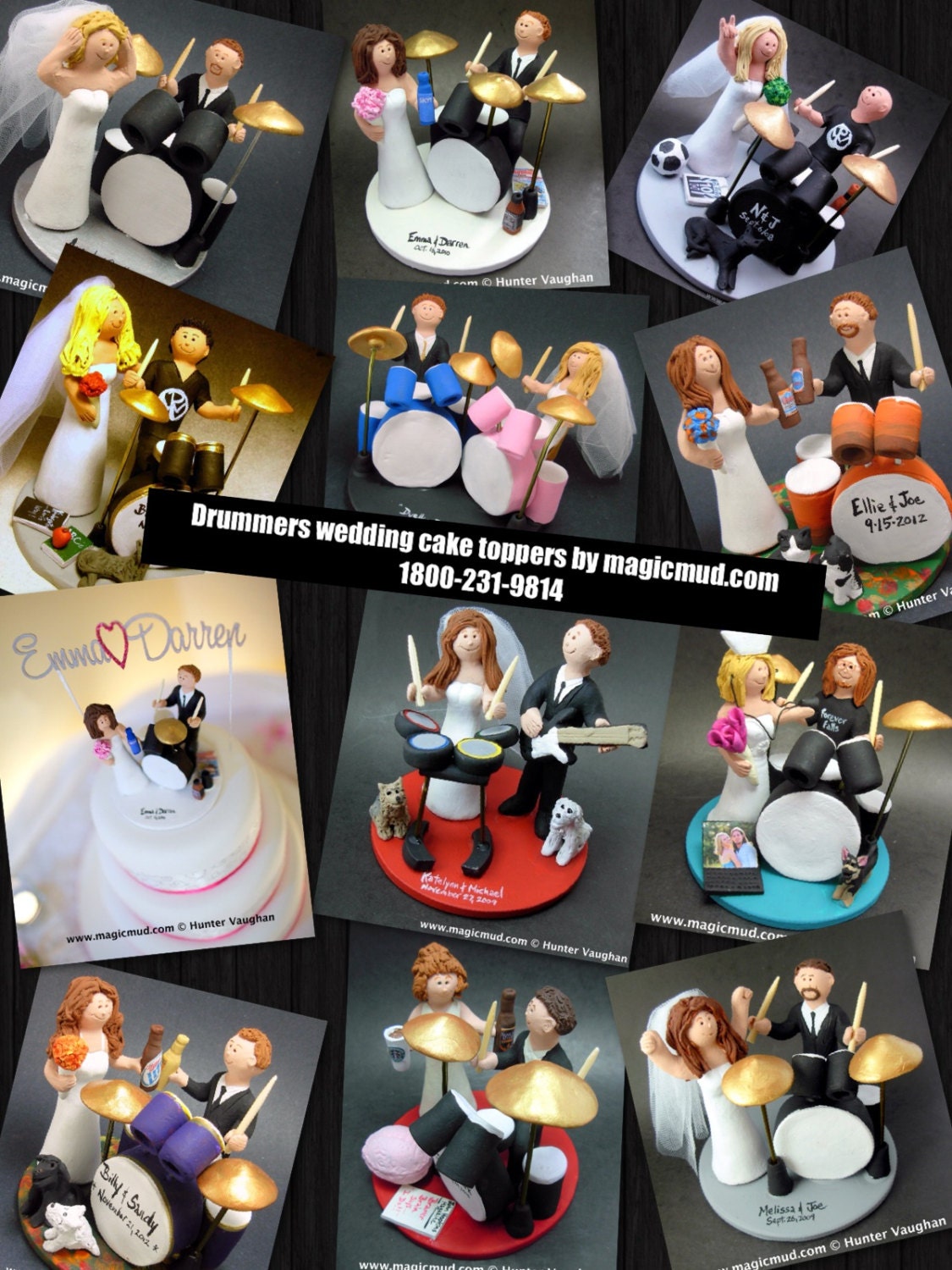 Drumming Groom Wedding Cake Topper, Custom Made Drummers Wedding Cake Topper, Drum Wedding Cake Topper, Wedding Cake Topper for a Drummer