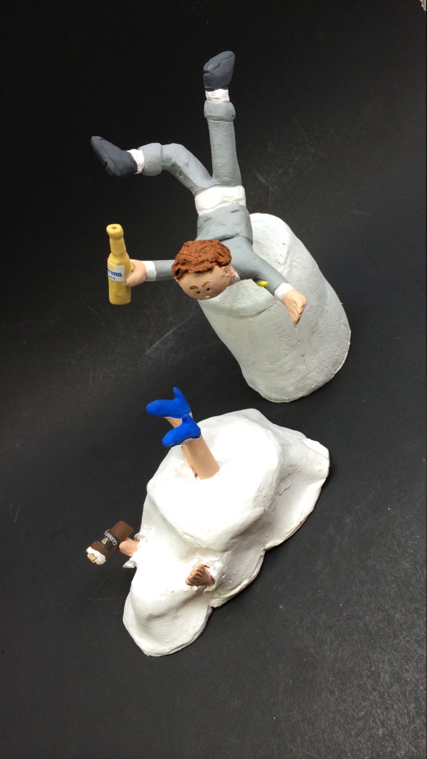 Custom Made Wedding Cake Topper - Wedding Cake Topper Made to Order- Flying Groom Wedding Cake Topper