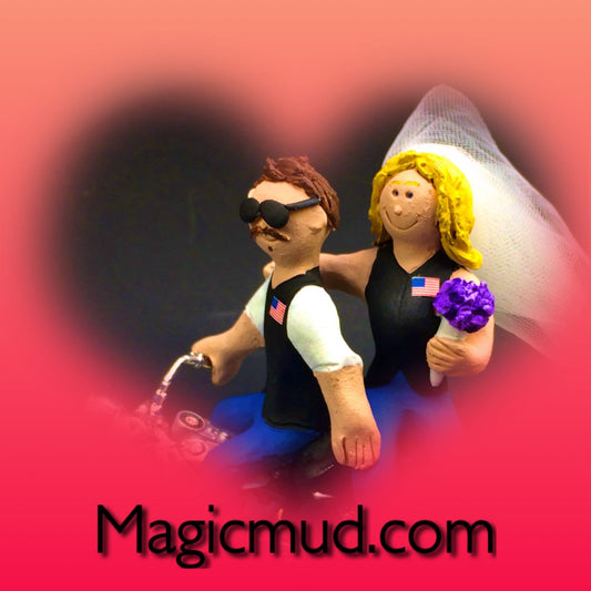 Personalized Motorcycle Wedding Cake Topper, Harley Davidson Bikers Wedding Cake Topper,  Wedding Cake Topper for Motorcycle Riders