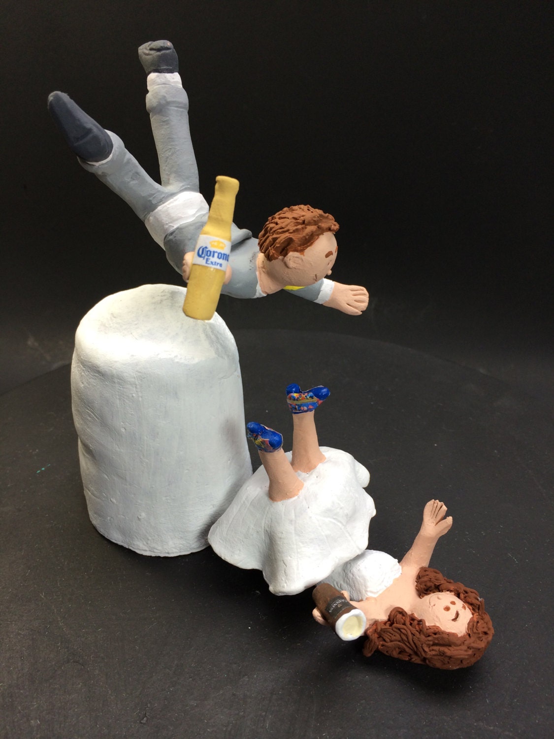Custom Made Wedding Cake Topper - Wedding Cake Topper Made to Order- Flying Groom Wedding Cake Topper