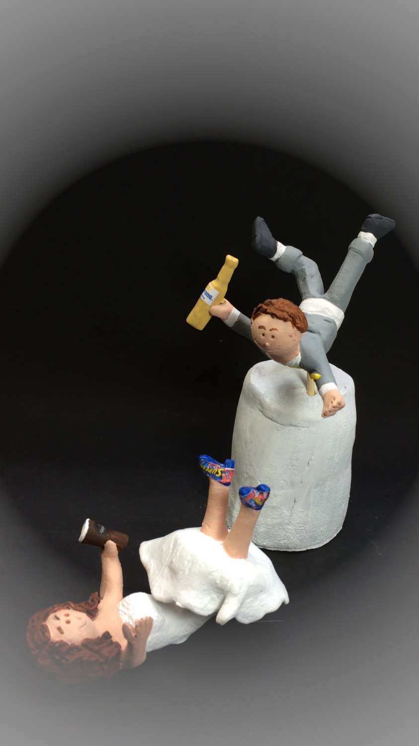 Custom Made Wedding Cake Topper - Wedding Cake Topper Made to Order- Flying Groom Wedding Cake Topper