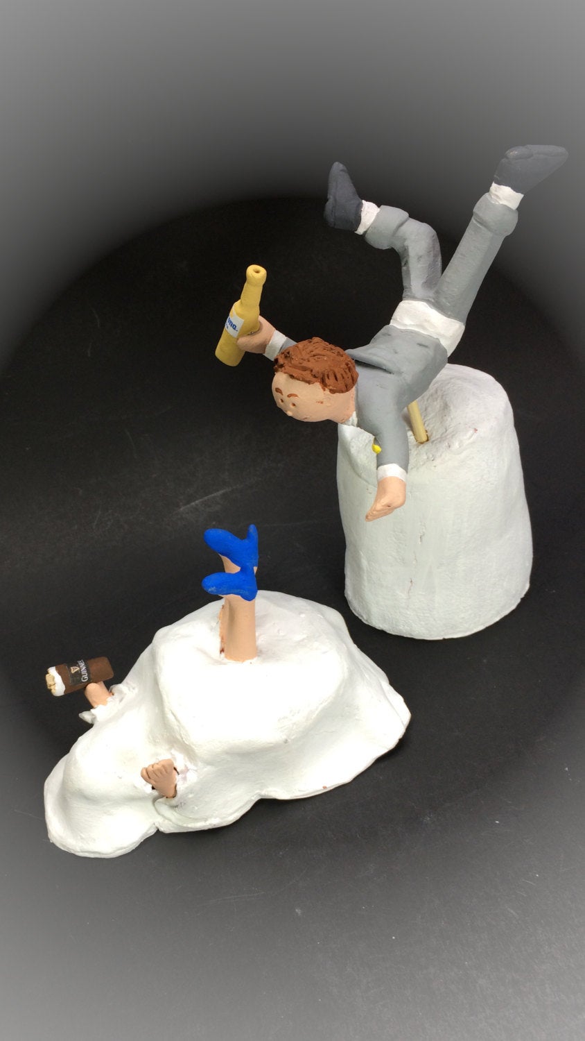 Custom Made Wedding Cake Topper - Wedding Cake Topper Made to Order- Flying Groom Wedding Cake Topper - iWeddingCakeToppers