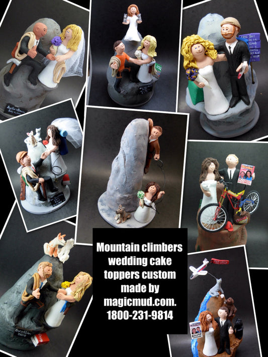 Cake Climbers Wedding Cake Topper, Mountaineers  Wedding Cake Topper, Rock Climbers Marriage CakeTopper, Wedding CakeTopper for Climbers - iWeddingCakeToppers